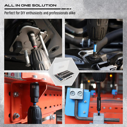 Magnetic Impact Nut Driver Set, 80pc or 41pc, Metric & SAE with Socket Adapters, Bit Holder, Wing Nut Driver, Universal Sockets, Quick Release Extension, Power Bits toolbox Multifunctional Screwdriver Switchable Screwdriver Shape