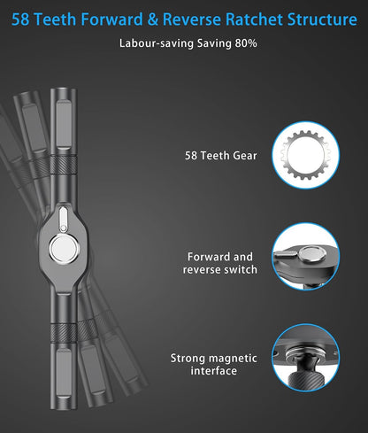 Magetic Screwdriver Set, S2 Steel Precision Screwdriver Set - Removable Self Assembly Screwdriver Kit for Furniture Assembly and Repair - Gift for DIYer