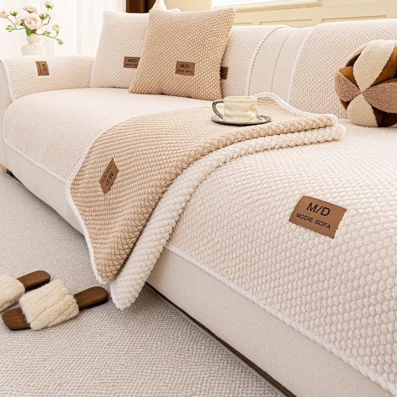 Luxury Thick Sofa Cover – Soft Textured Washable Couch Protector with Non-Slip Fit for Sectional, Loveseat & 3-Seater Sofas