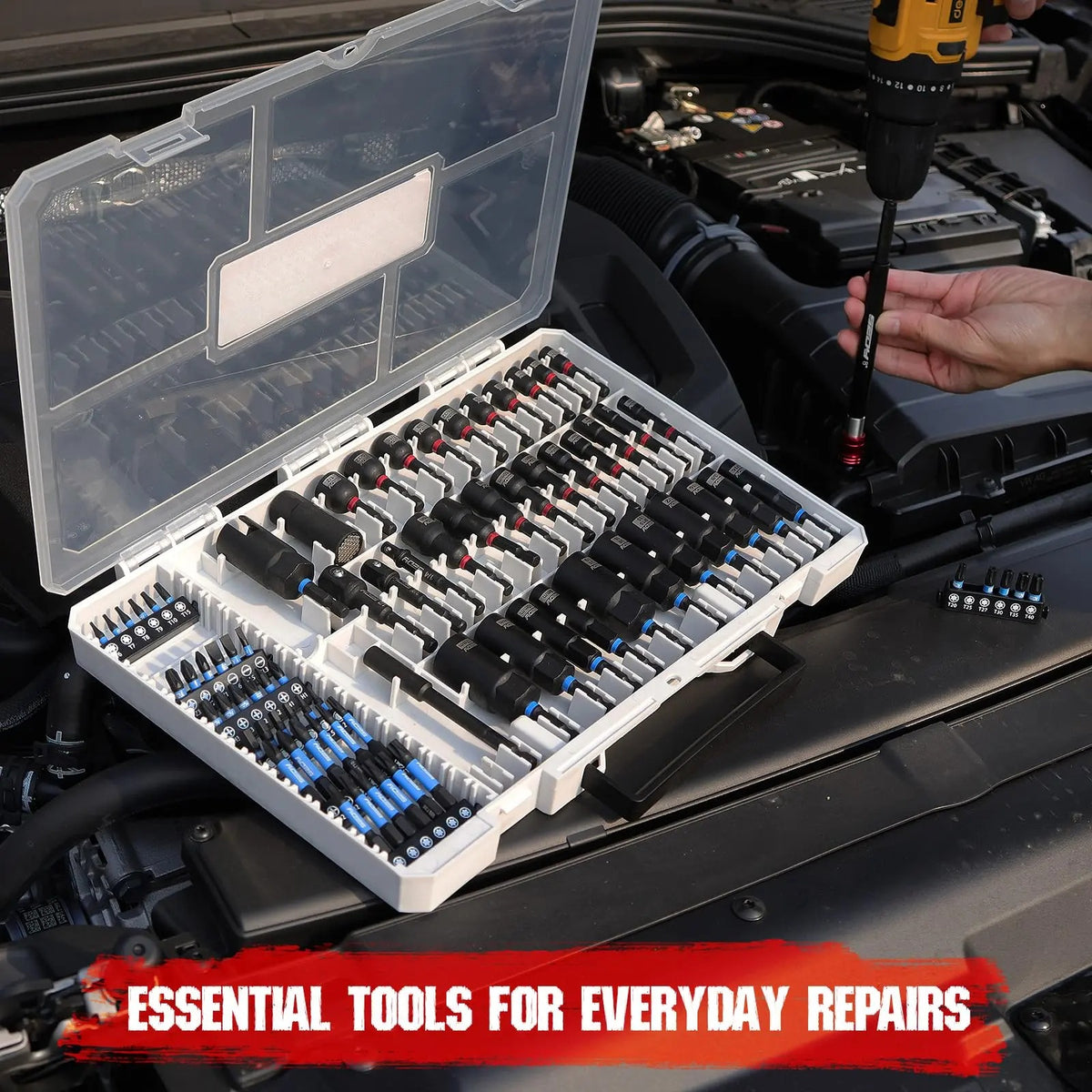 Magnetic Impact Nut Driver Set, 80pc or 41pc, Metric & SAE with Socket Adapters, Bit Holder, Wing Nut Driver, Universal Sockets, Quick Release Extension, Power Bits toolbox Multifunctional Screwdriver Switchable Screwdriver Shape