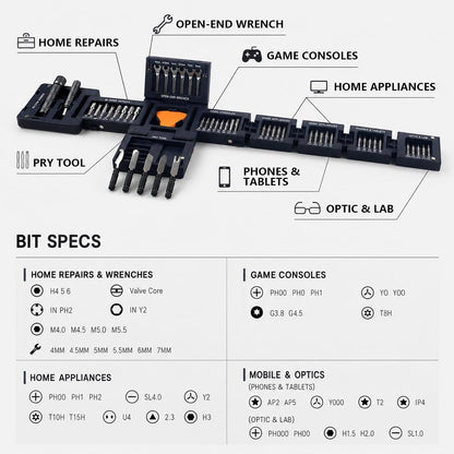 55-In-1 Magnetic Screwdriver Set, Precision Tools for Home Repair, Electronics Disassembly, Furniture Installation, Practical Gift
