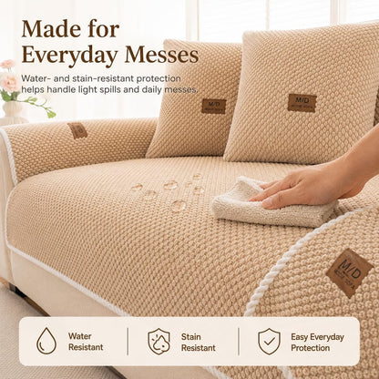 Luxury Thick Sofa Cover – Soft Textured Washable Couch Protector with Non-Slip Fit for Sectional, Loveseat & 3-Seater Sofas