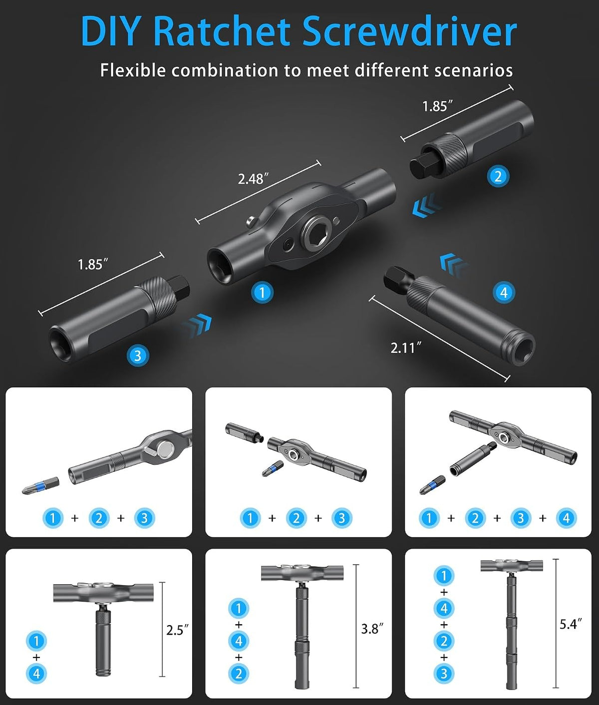 Magetic Screwdriver Set, S2 Steel Precision Screwdriver Set - Removable Self Assembly Screwdriver Kit for Furniture Assembly and Repair - Gift for DIYer