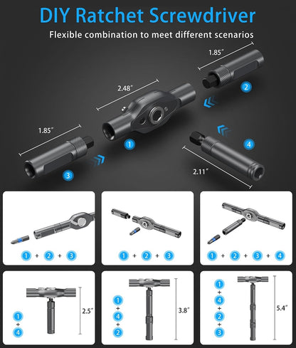 Magetic Screwdriver Set, S2 Steel Precision Screwdriver Set - Removable Self Assembly Screwdriver Kit for Furniture Assembly and Repair - Gift for DIYer