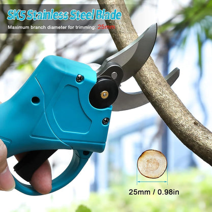 3-IN-1 Cordless Pole Chainsaw & Electric Scissors, Electric Chainsaw with 2x 21V 1500mAh Battery & Charger, Battery Powered Chain Saw with Extension Pole, Long Reach Tree Trimmer for Garden Yard