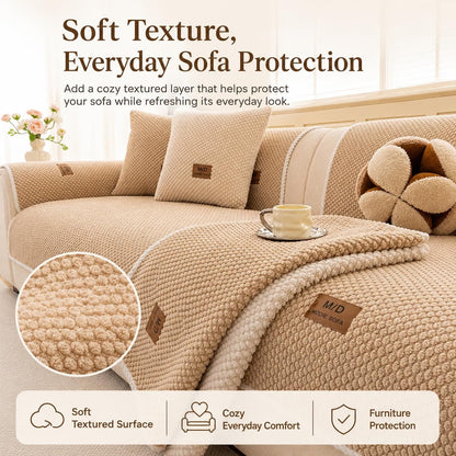 Luxury Thick Sofa Cover – Soft Textured Washable Couch Protector with Non-Slip Fit for Sectional, Loveseat & 3-Seater Sofas