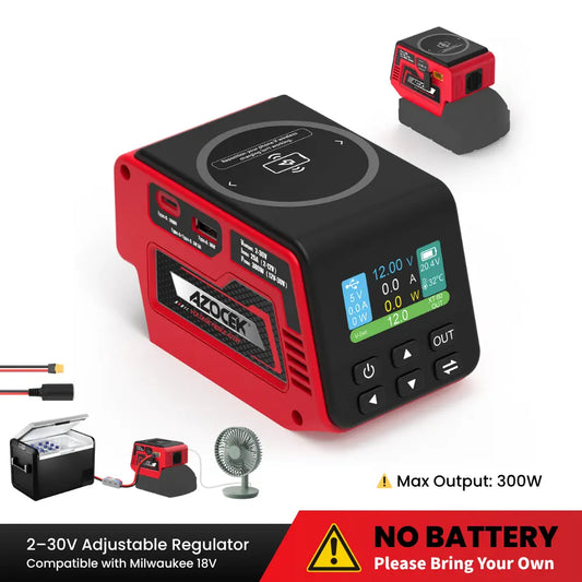 300W Adjustable DC Voltage Regulator – 2–30V Variable Output, USB-C PD3.1, USB-A Fast Charging & Wireless Charging
