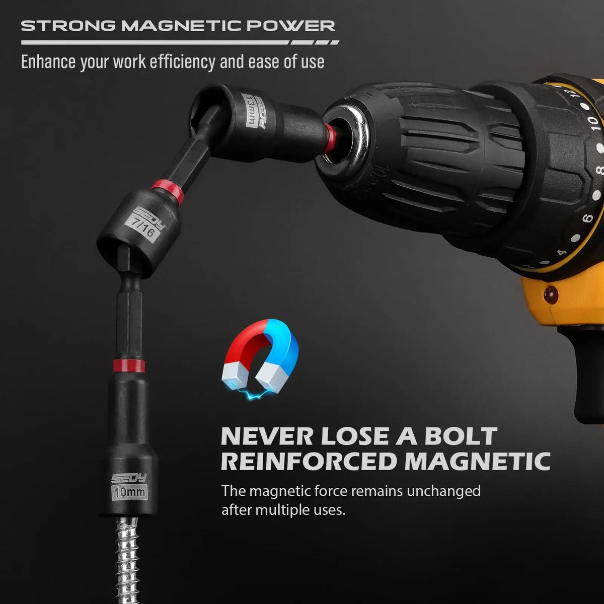 Magnetic Impact Nut Driver Set, 80pc or 41pc, Metric & SAE with Socket Adapters, Bit Holder, Wing Nut Driver, Universal Sockets, Quick Release Extension, Power Bits toolbox Multifunctional Screwdriver Switchable Screwdriver Shape
