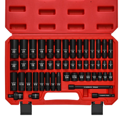 32-Piece Torx & E-Torx Socket Wrench Set – S2 Alloy Mechanic Tool Kit, T8-T70 & E4-E24, 1/4–1/2 Drive Impact Adapters