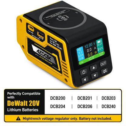 300W Adjustable DC Voltage Regulator – 2–30V Variable Output, USB-C PD3.1, USB-A Fast Charging & Wireless Charging
